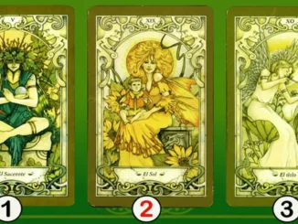 Tres Arcanos Mayores del Tarot (El Sacerdote, El Sol, El Diablo) en estilo Art Nouveau. Test de personalidad para elegir una carta y descubrir tu fuerza secreta.