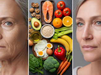 Infografía que ilustra los mejores alimentos para cada parte del cuerpo, como salmón y nueces para el cerebro y tomates para el corazón.