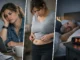 cortisol alto síntomas soluciones — mujer cansada, grasa abdominal e insomnio a las 3 AM